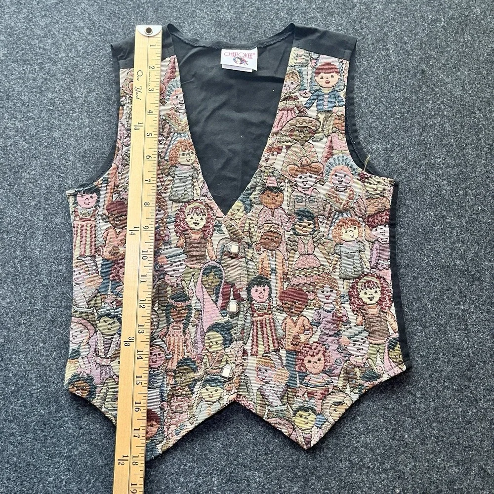 Vintage Cherokee Children‎ of the World Tapestry Vest Girls 6X USA